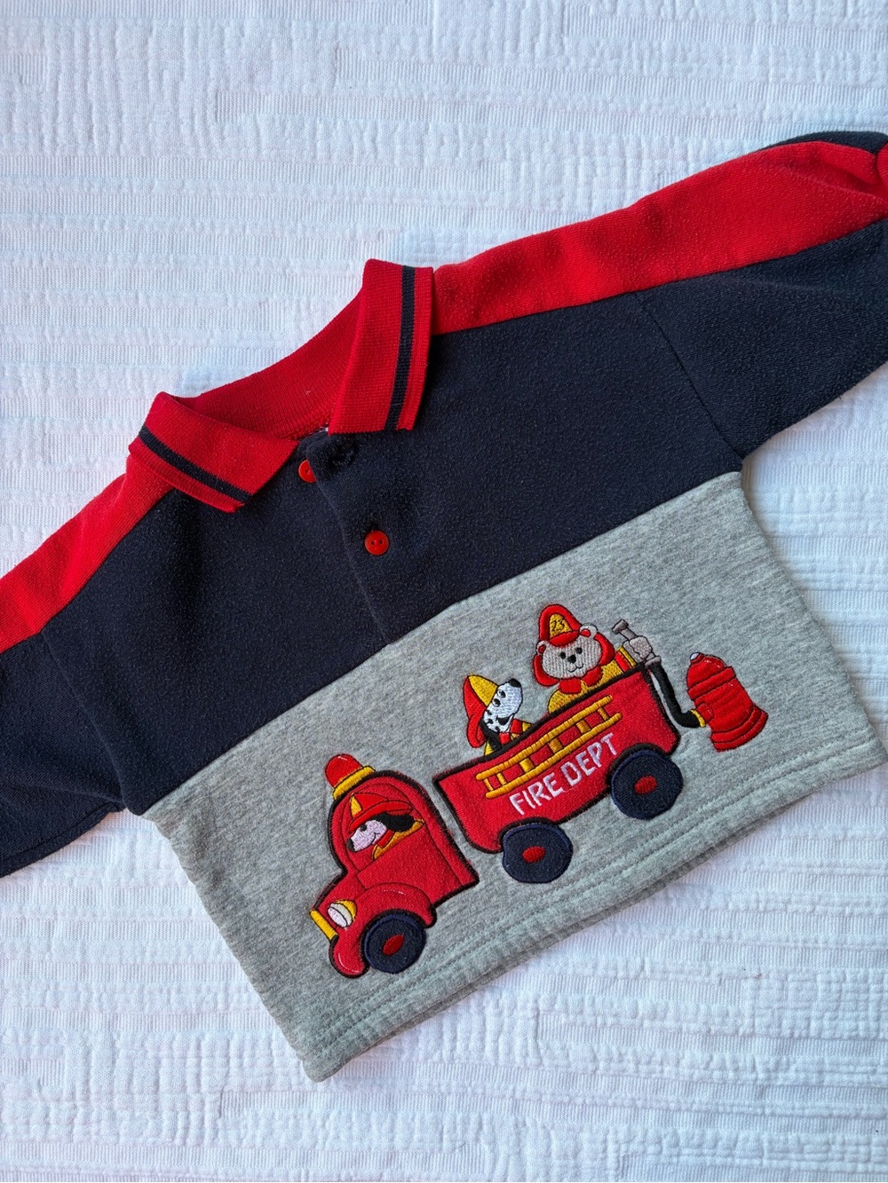 Vintage ICZ Fire Truck Polo Top